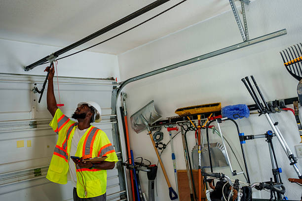 Professional Garage Door Panel Replacement technician working in New Middletown, OH